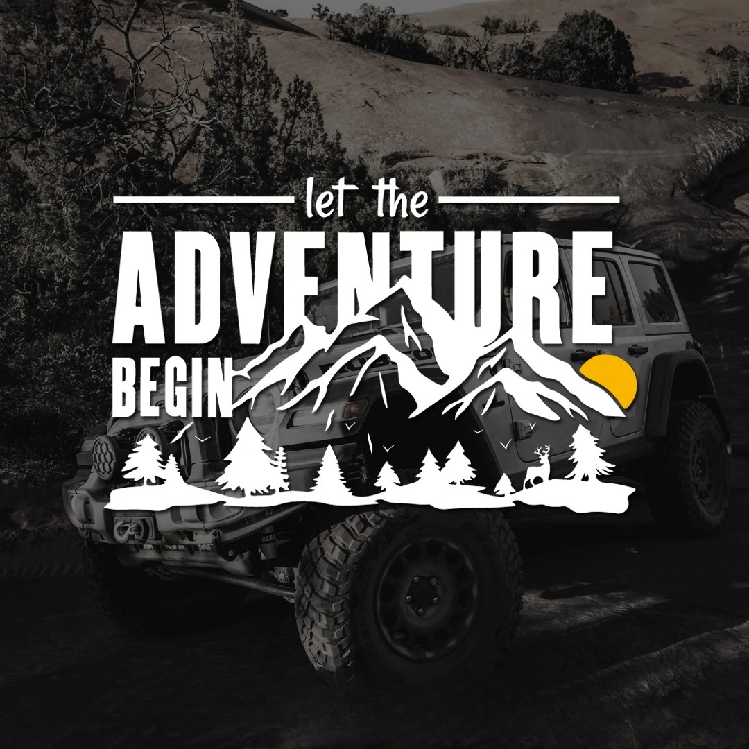 Outdoor Adventure Vehicles - Let The Adventure Begin Car Vinyl