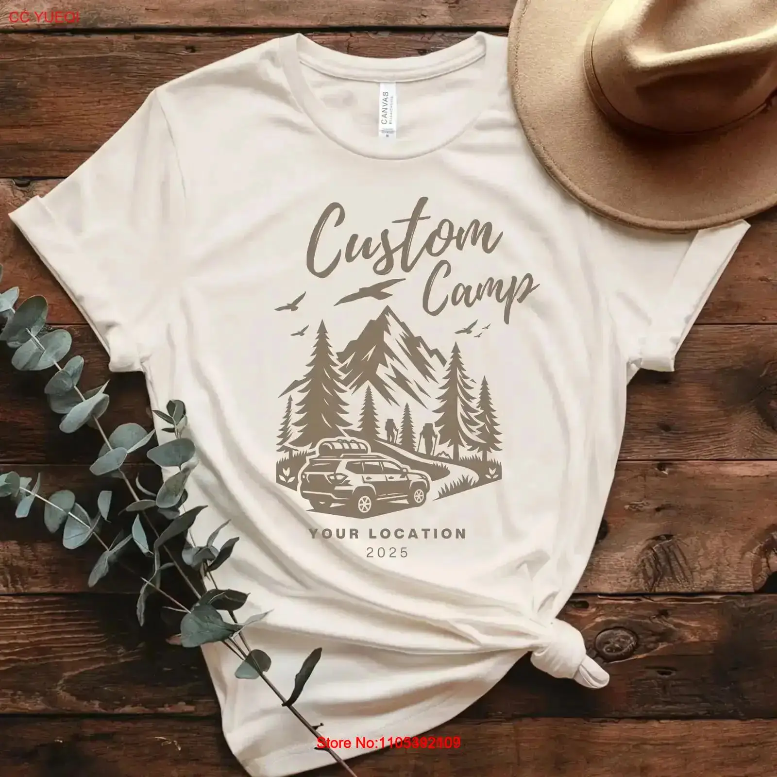 Custom Camp T Shirt with Locat - Outdoor Adventure Locations incelemesi ve fiyatı