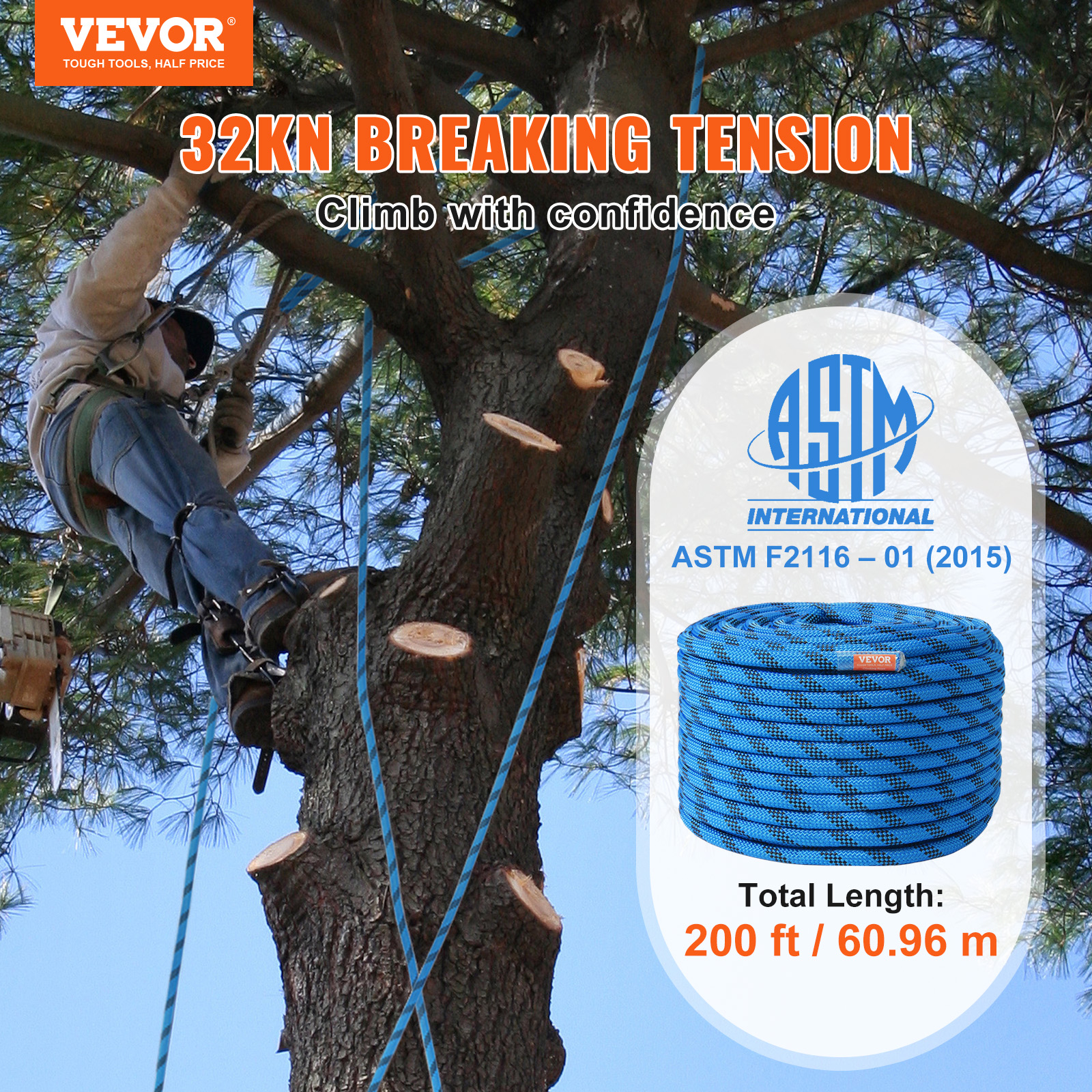 VEVOR 12.7mm Static Climbing R - Rope Climbing Static incelemesi ve fiyatı