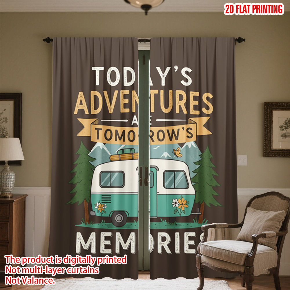 2pcs 2D flat printing Curtain  - Outdoor Adventure Festival incelemesi ve fiyatı
