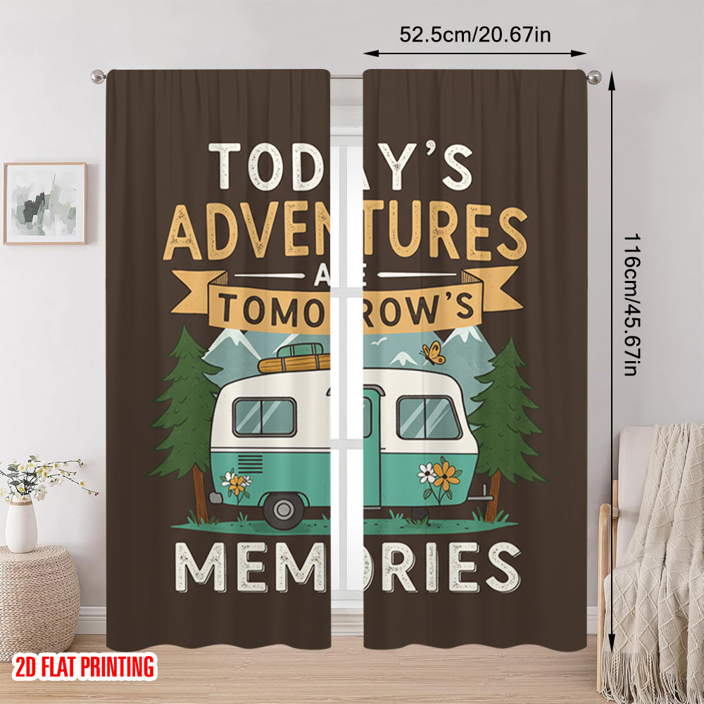 2pcs 2D flat printing Curtain  - Outdoor Adventure Festival incelemesi ve fiyatı