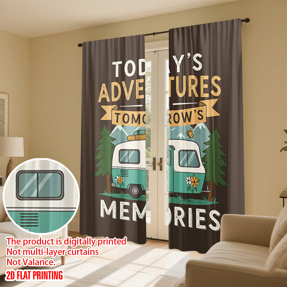 2pcs 2D flat printing Curtain  - Outdoor Adventure Festival incelemesi ve fiyatı