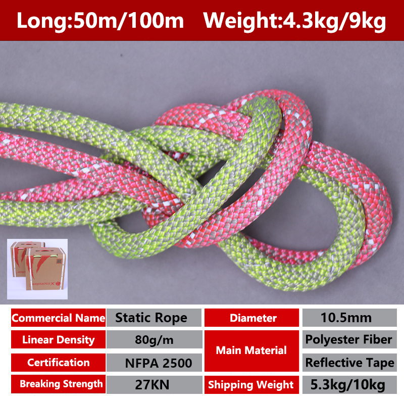 10.5mm Rock Climbing Rope 100M - Rope Climbing Static incelemesi ve fiyatı