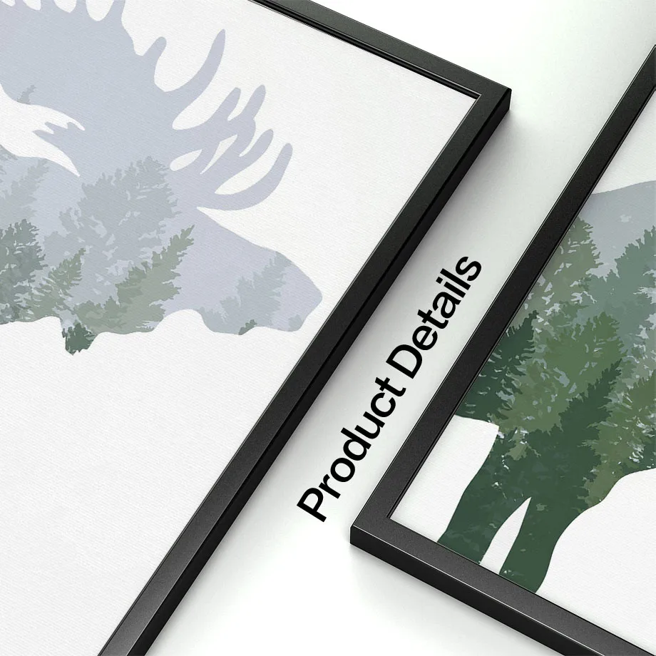 Green Woodland Deer Bear Moose - Outdoor Adventure Quotes incelemesi ve fiyatı